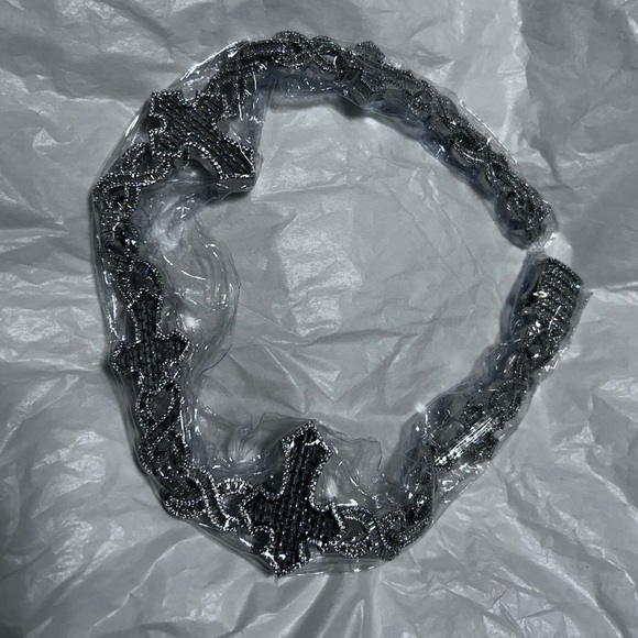 Baguette Cut Cross Infinity Link Chain Plated White Gold 20 Inch - Picture 2 of 3